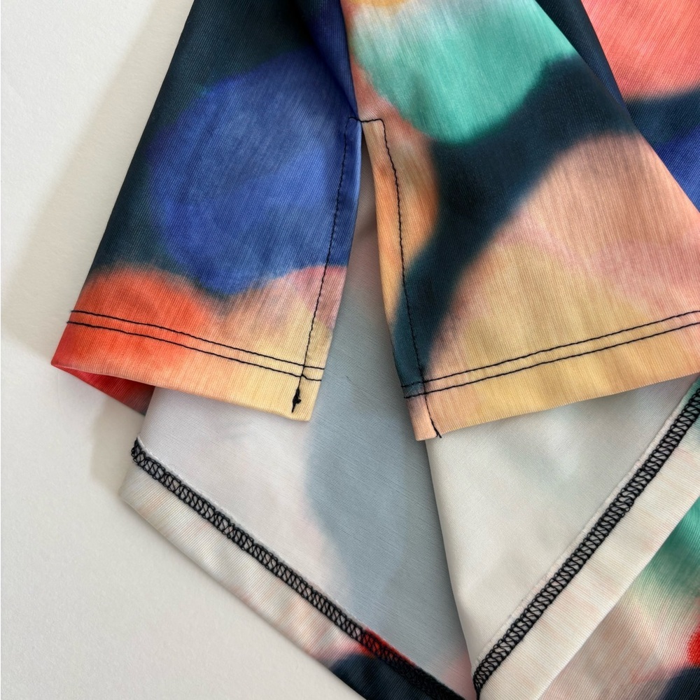 Cacique Lane Bryant Abstract Tankini Top & Swim Skirt size 22 peek-a-boo sexy - Picture 6 of 16